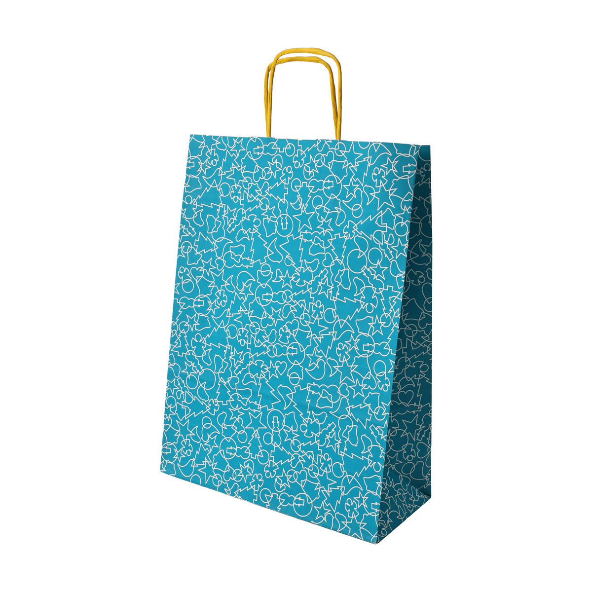 Пакет з ручками "Ecobag" 240*100*320 біл. 100, "Блакитні ялинки"