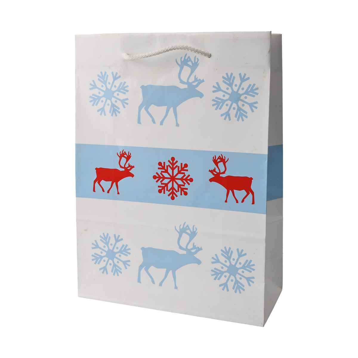 Пакет з ручками "Ecobag" 240*100*320 біл. ламіновані 150, "Скандинавські Олені"