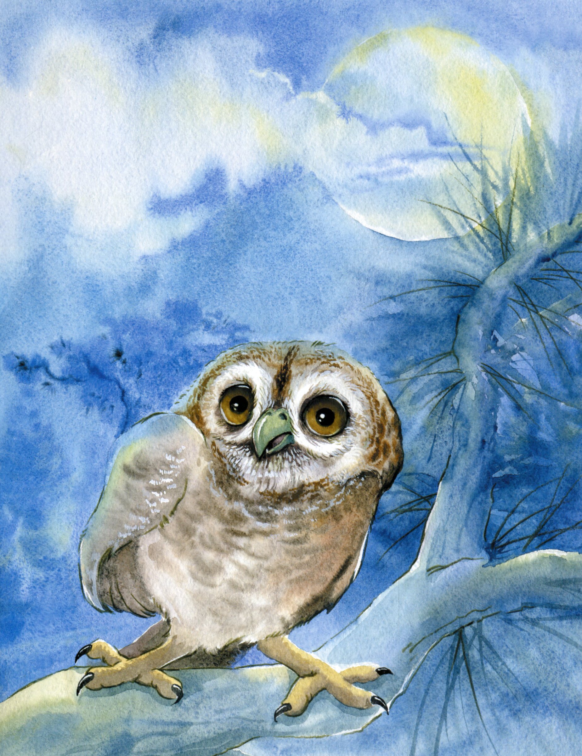 Книга "Ран Ю. Акварельные истории: Совенок, который водил на прогулку луну" (у) 7