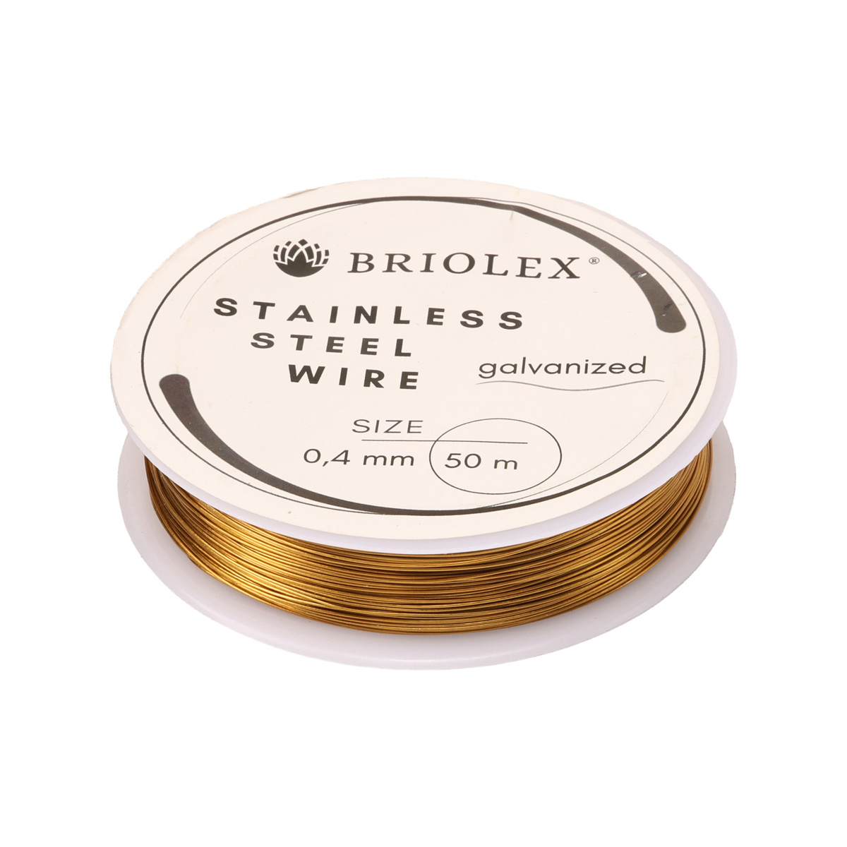 Проволока для рукоделия стальная 0,4 мм, 50 м, B19-золотой, G8011-4C2001-B7010-A