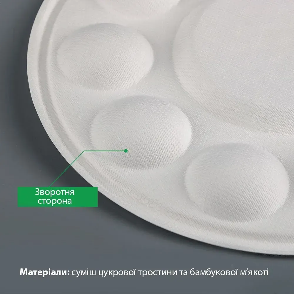 Бамбуковая био-раскладная палитра (d:18.7см.), 10 лунок, 10 шт в упак., Sinoart 3