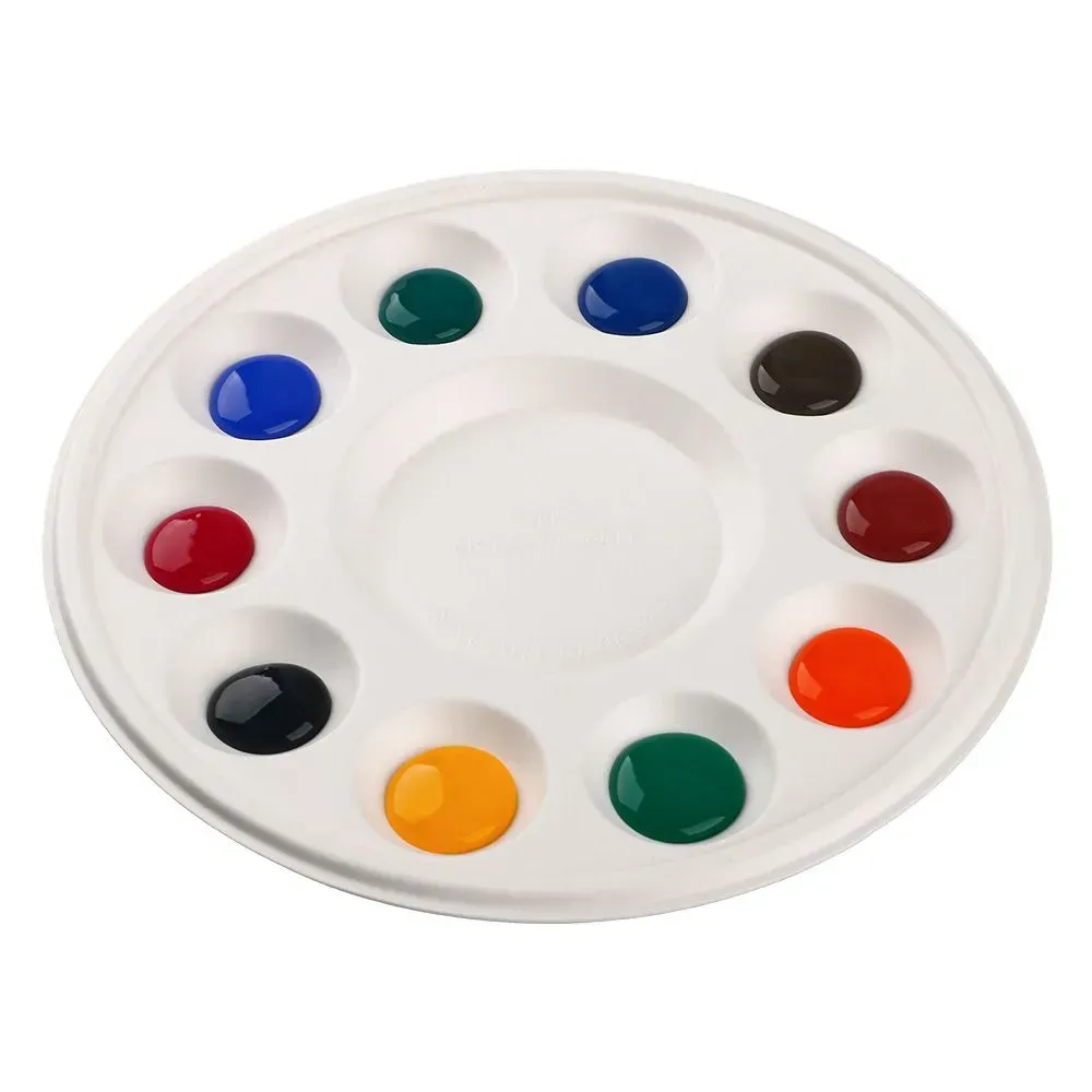 Бамбуковая био-раскладная палитра (d:18.7см.), 10 лунок, 10 шт в упак., Sinoart 4