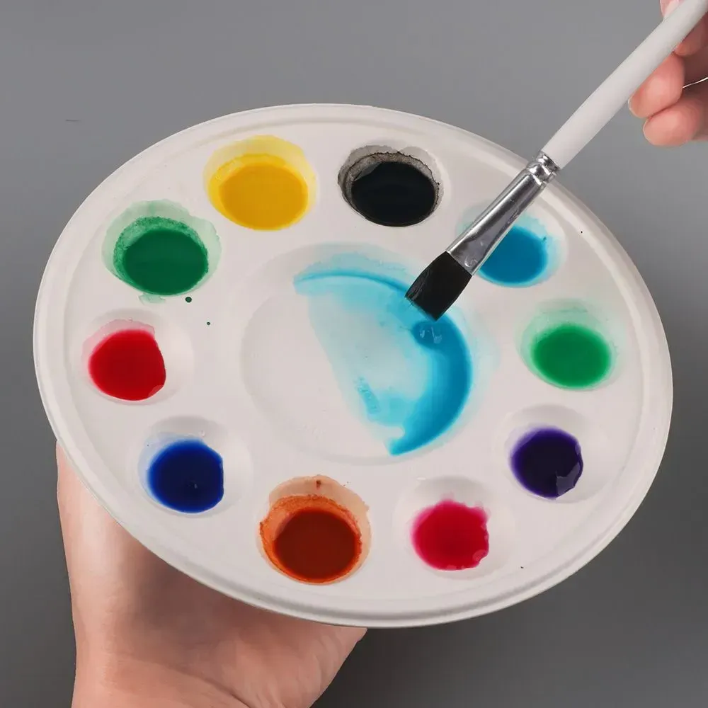 Бамбуковая био-раскладная палитра (d:18.7см.), 10 лунок, 10 шт в упак., Sinoart 8