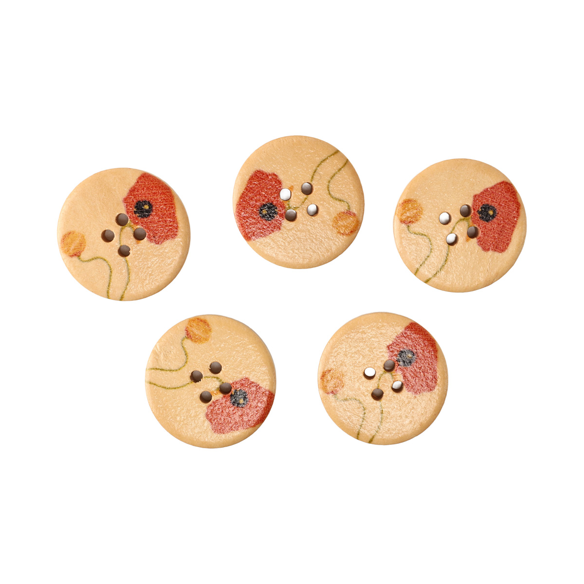 Пуговица декоративная Мак, круглая, 2,5 см, 502-2741