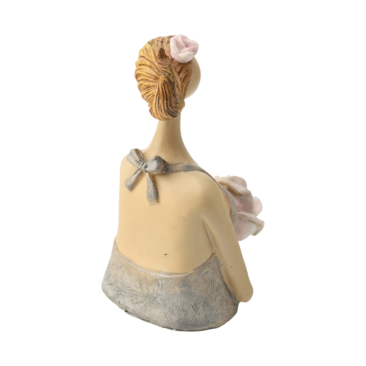 Статуетка декоративна пластикова Жінка "Lyndia" h=17 см, сірий/світло-рожевий (2 види), 2010493 2