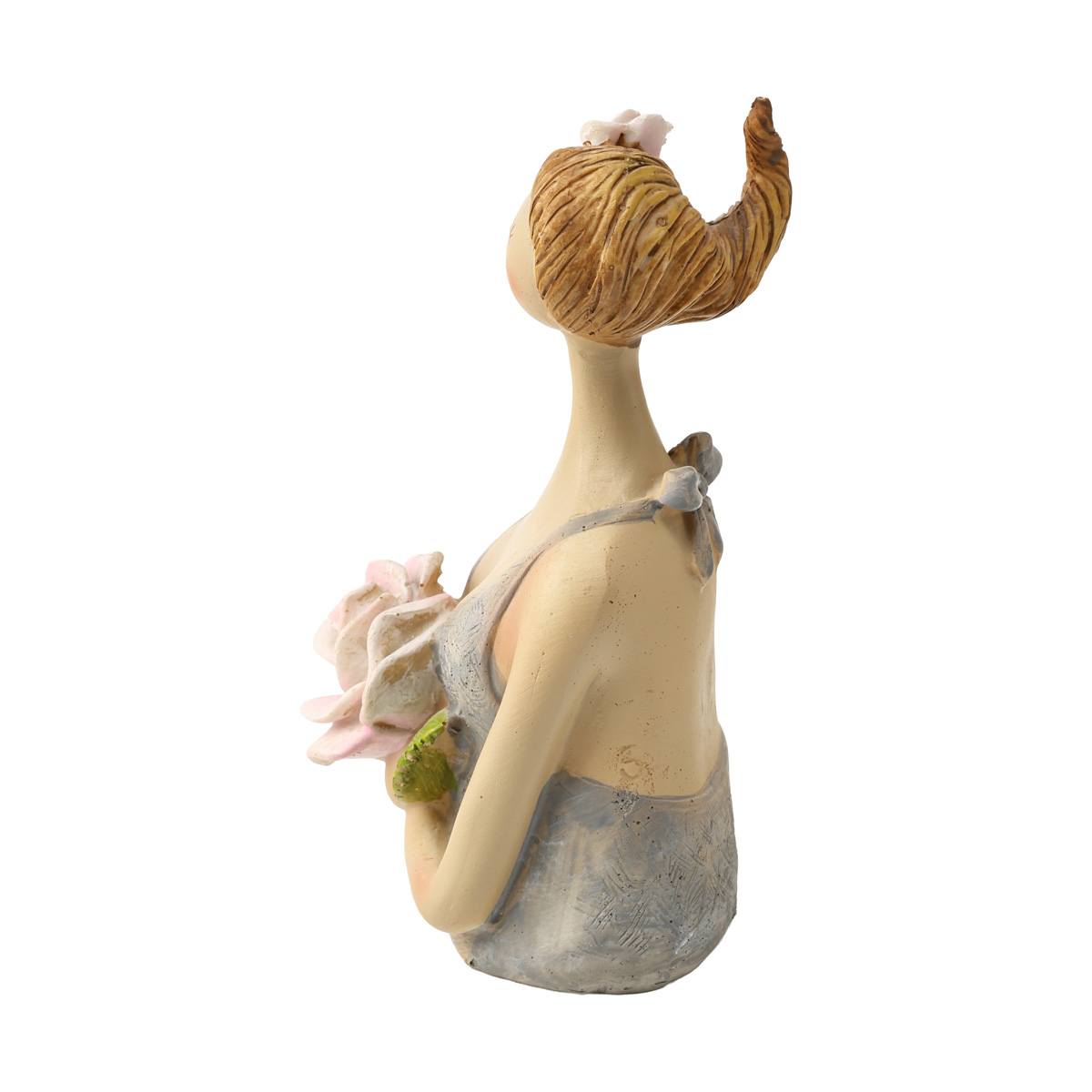 Статуетка декоративна пластикова Жінка "Lyndia" h=17 см, сірий/світло-рожевий (2 види), 2010493 1