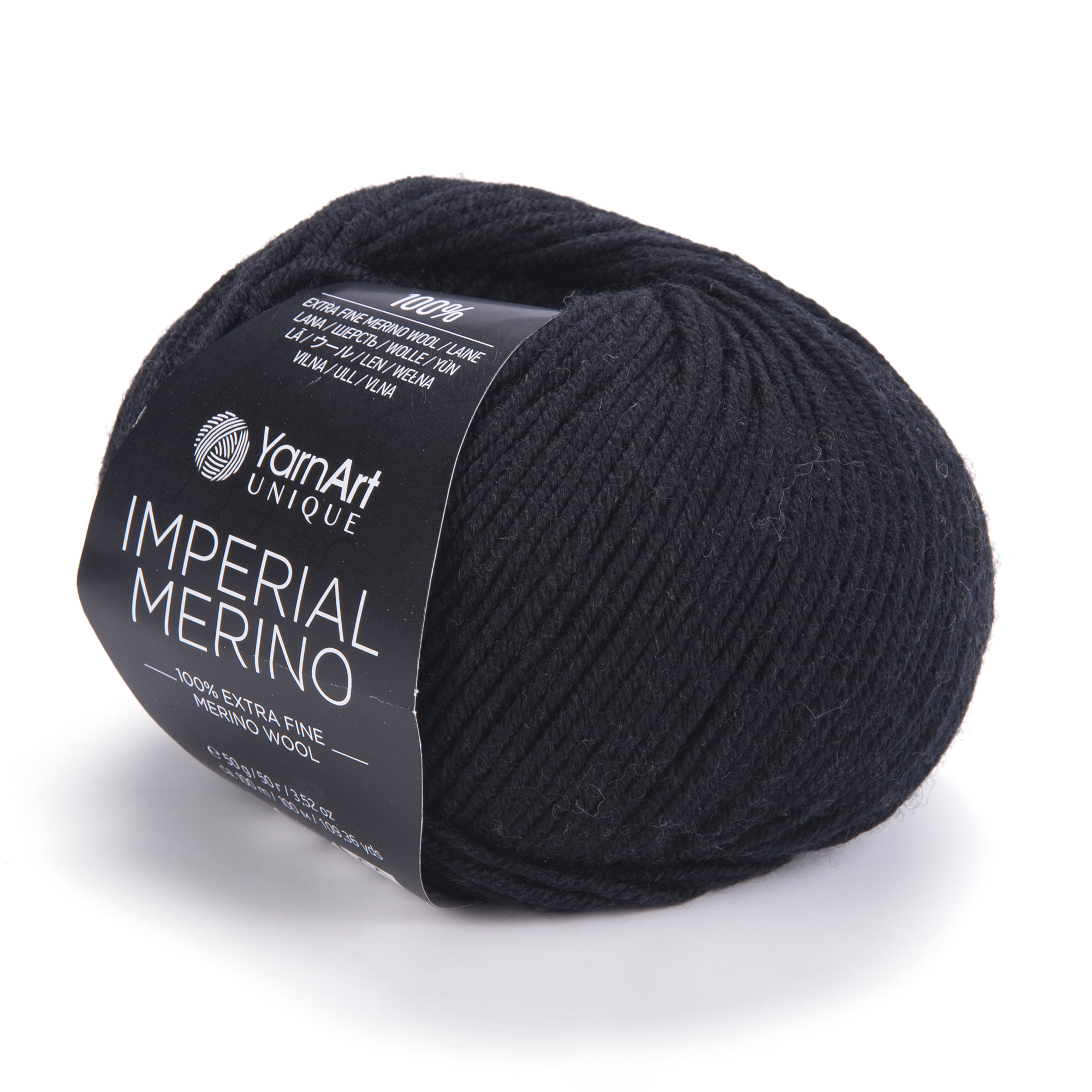 Пряжа мериносовая шерсть 3301-Черный, ТМ Yarn Art - Imperial Merino