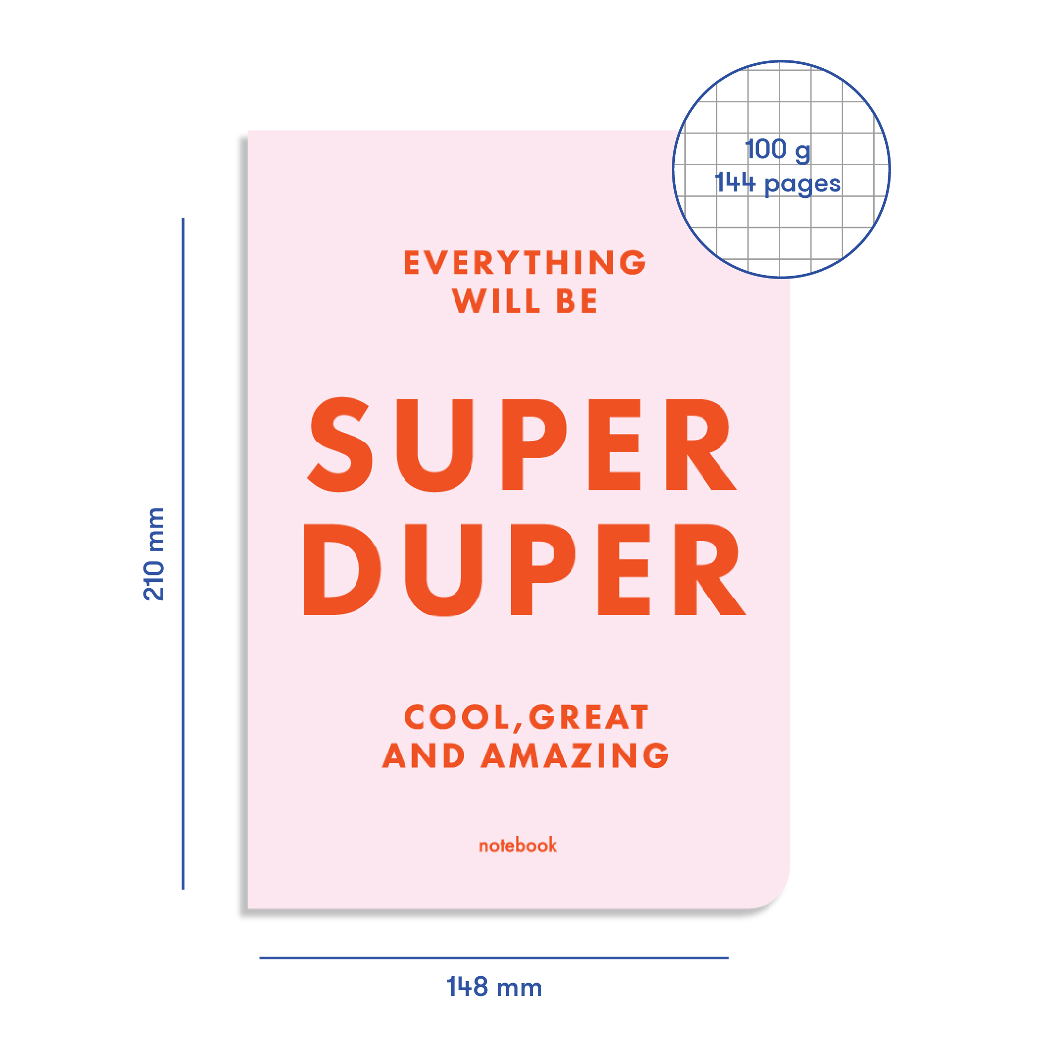 Блокнот "SUPER DUPER" рожевий, orner-1293 1