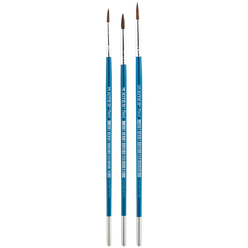 Набор из 3х кистей пони круглый 3,4,5 в пенале, K-349, Kite Classic 1