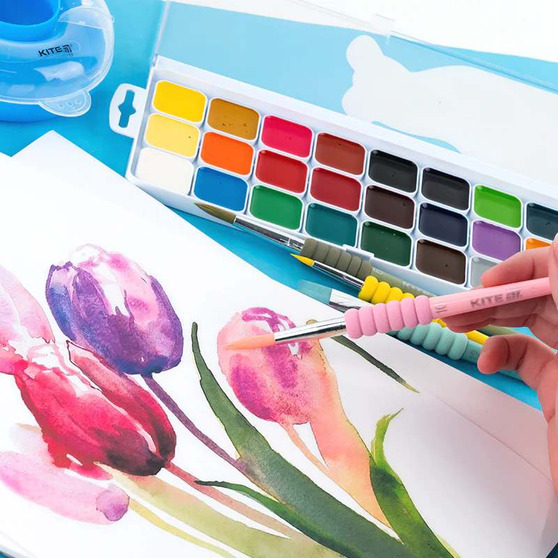 Набор из 4-х кистей с гриппом синтетика, K-334-2, Kite Creative 3