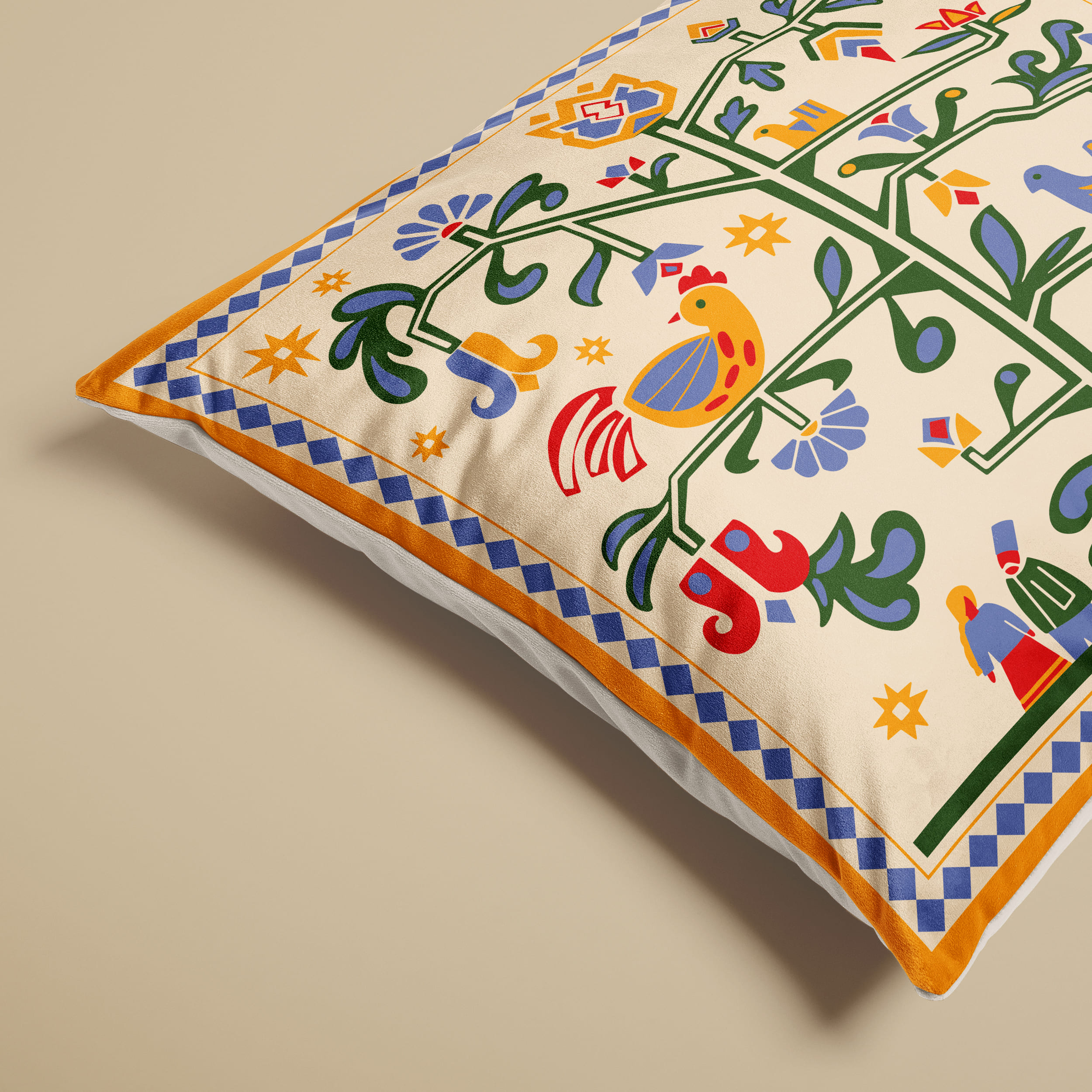 Подушка "Дерево жизни" бежевая, orner-3685 6