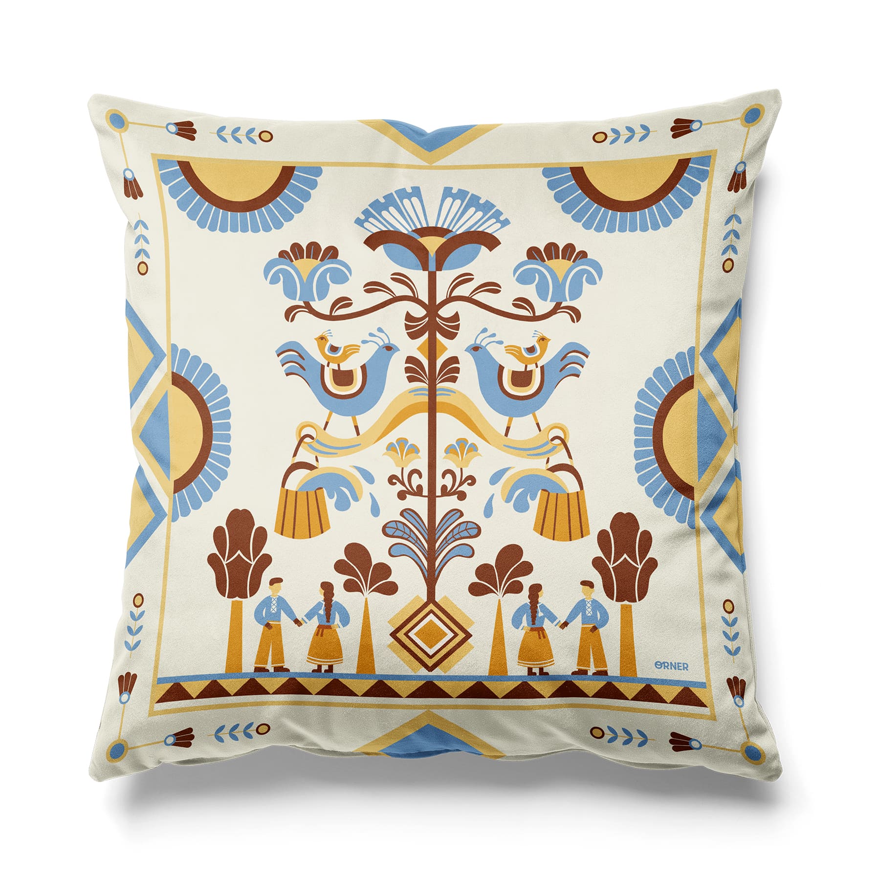 Подушка "Дерево рода" света, orner-3695