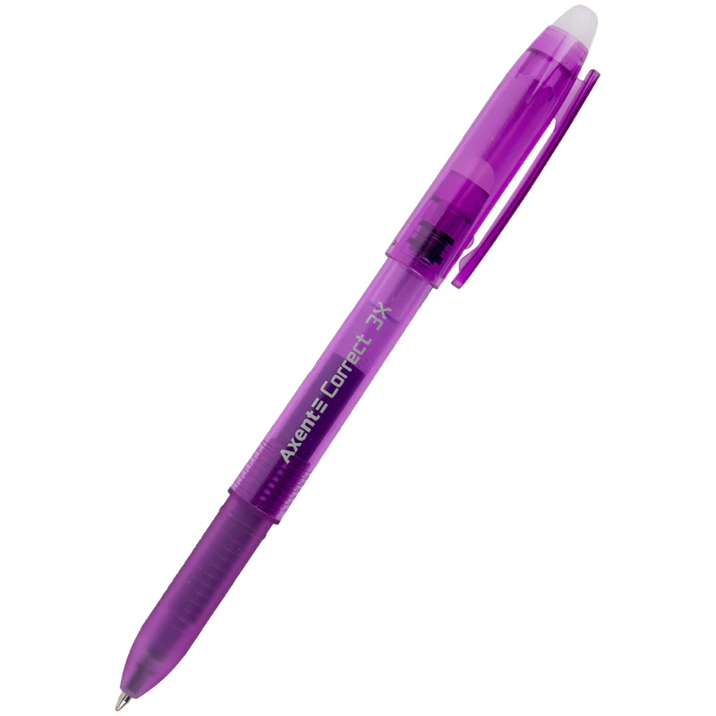 Ручка гелевая Correct 3Х "пиши-стирай" фиолетовая, Axent AG1122-11-A