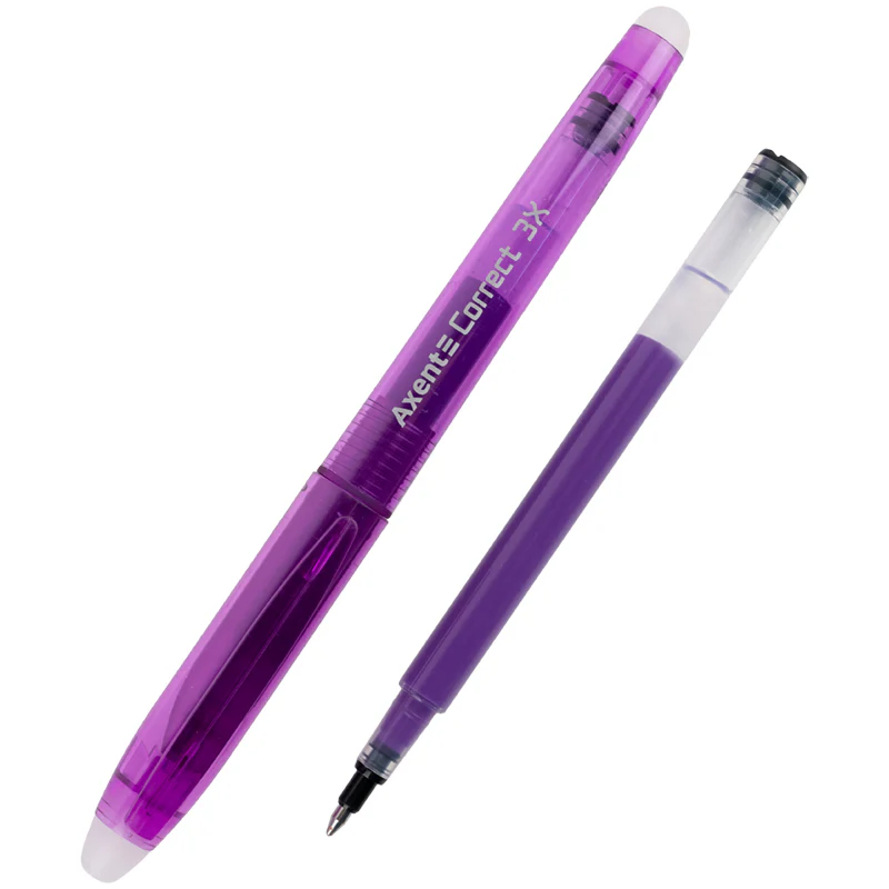 Ручка гелевая Correct 3Х "пиши-стирай" фиолетовая, Axent AG1122-11-A 2