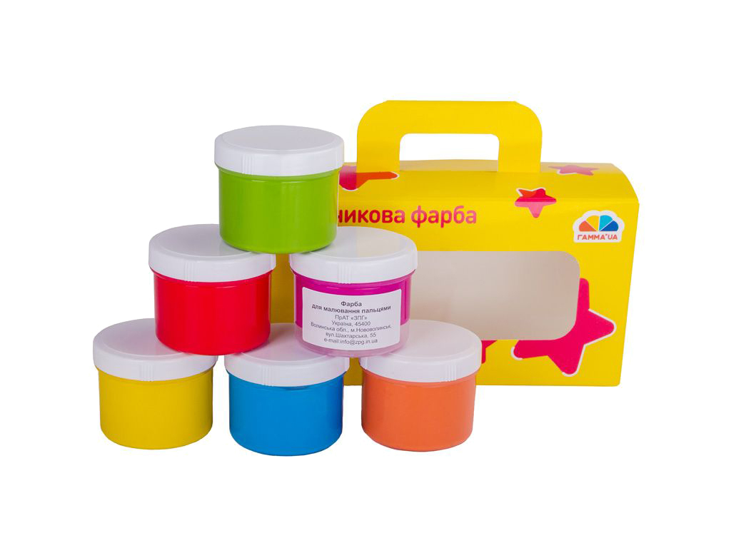 Фарба 6 кол. пальчикова 60 мл, 100401 Гамма-Н 1