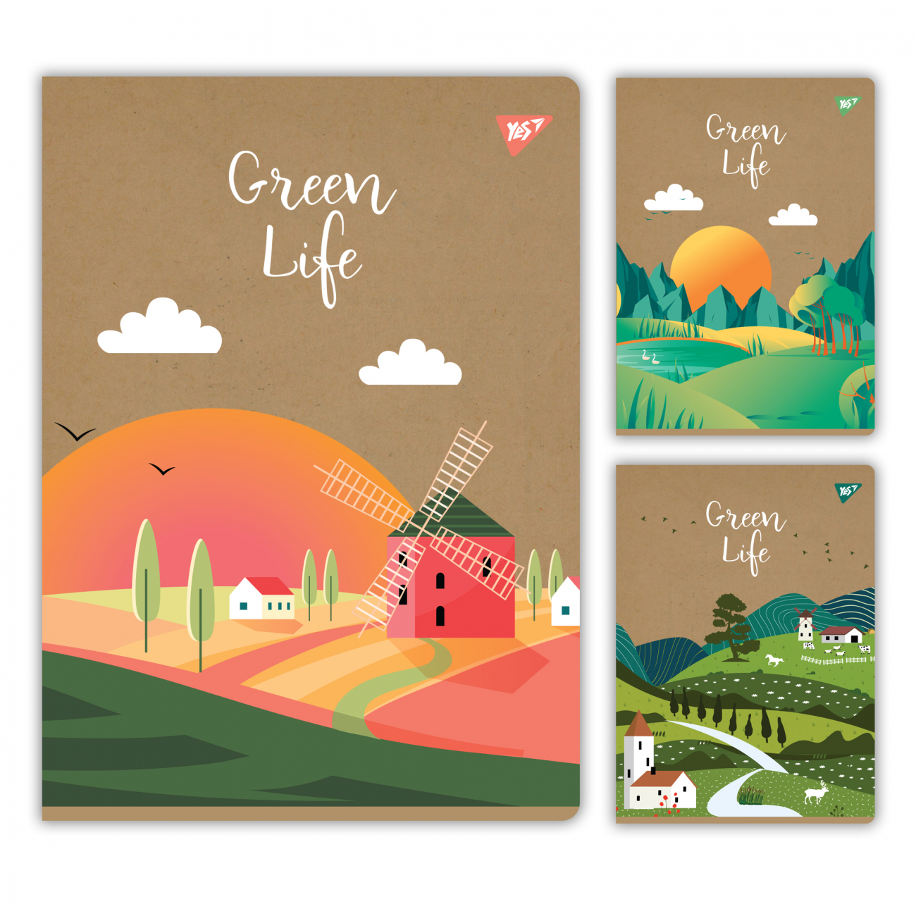 Тетрадь для записей YES А4/48 кл. "Green life" крафт, 681999