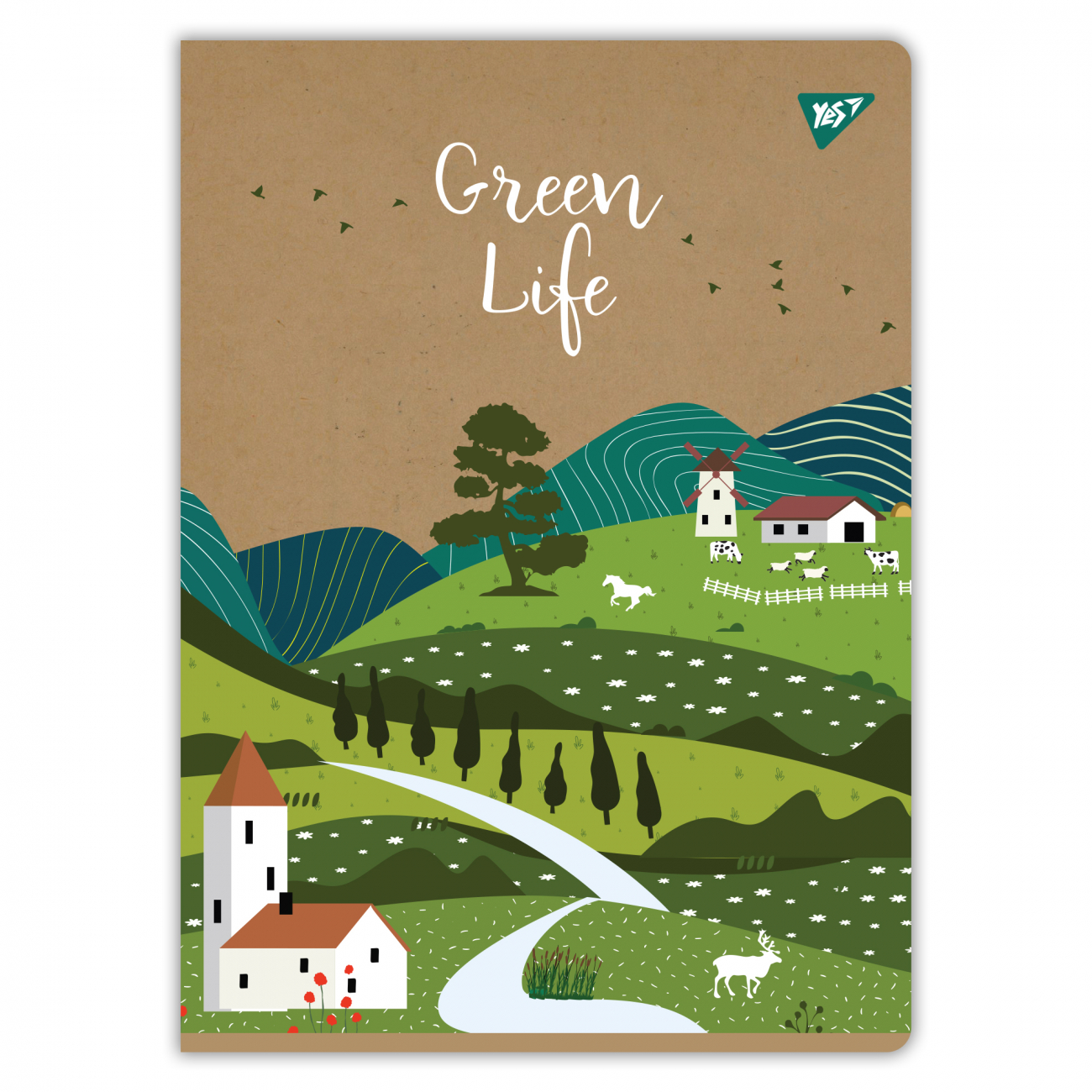 Тетрадь для записей YES А4/48 кл. "Green life" крафт, 681999 3
