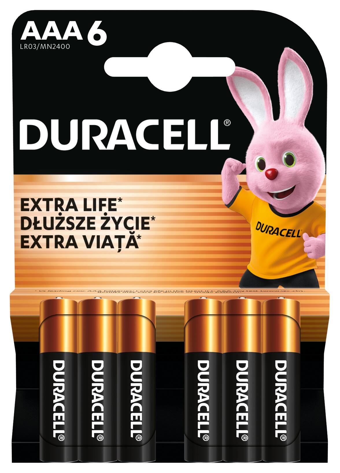 Батарейка лужна DURACELL AAA LR03 MN2400 (6 шт/бл.) ціна вказ. за бл. 1