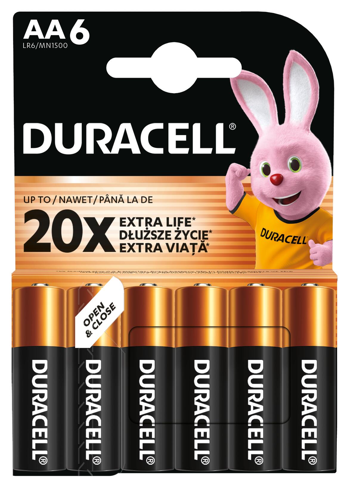 Батарейка лужна DURACELL AA LR06 MN1500 (6 шт/бл.) ціна вказ. за бл. 1