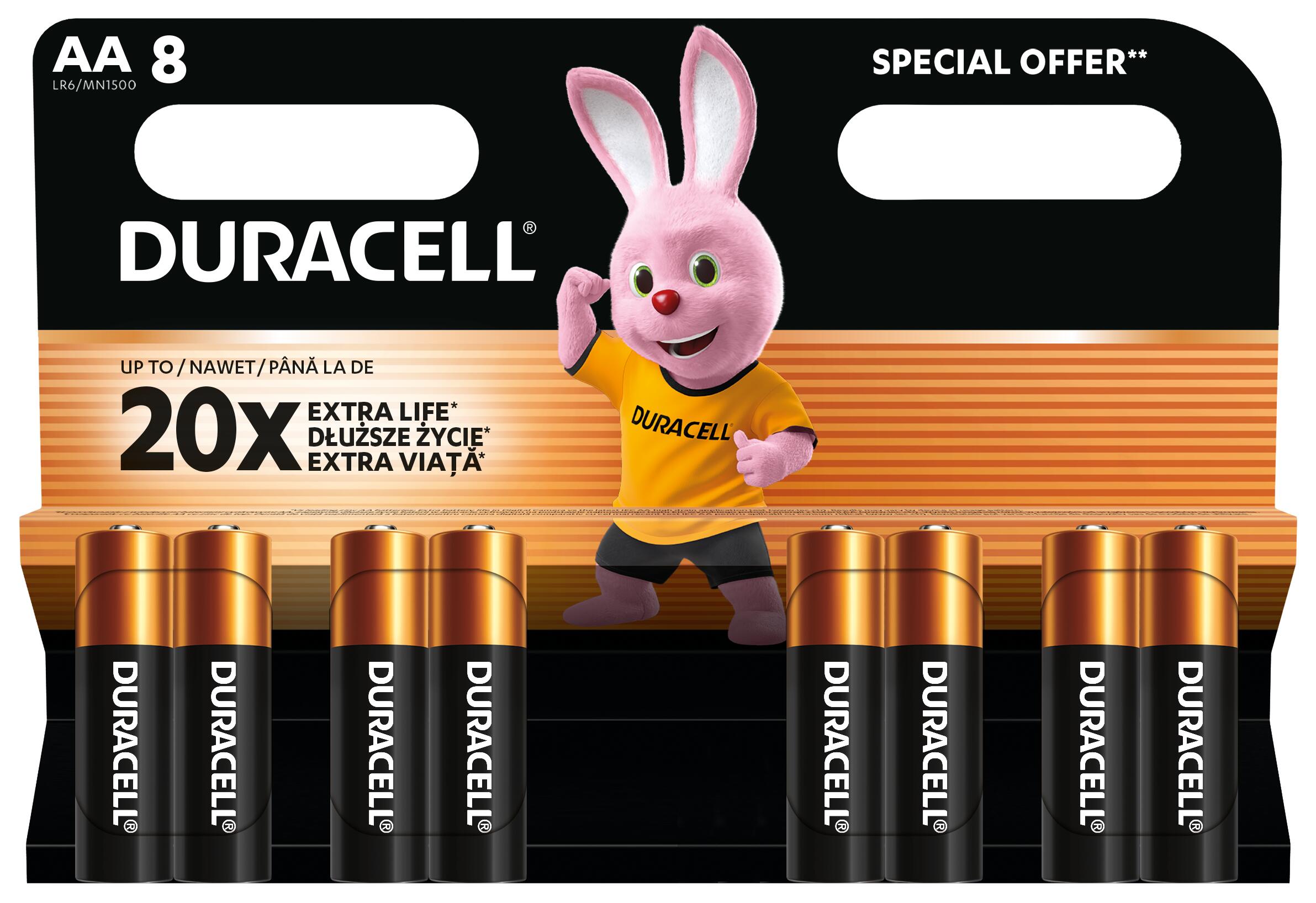 Батарейка DURACELL AA LR06 MN1500 (8 шт/бл.) ціна вказ. за бл. 1