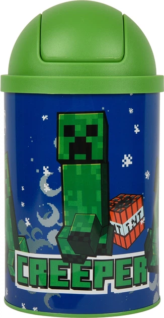 Настільний контейнер для сміття Yes “Minecraft Creeper” металевий, 10*18 см, 708569