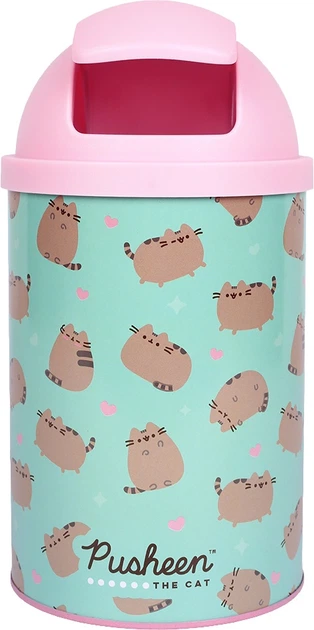 Настільний контейнер для сміття Yes “Pusheen” металевий, 10*18 см, 708571 1