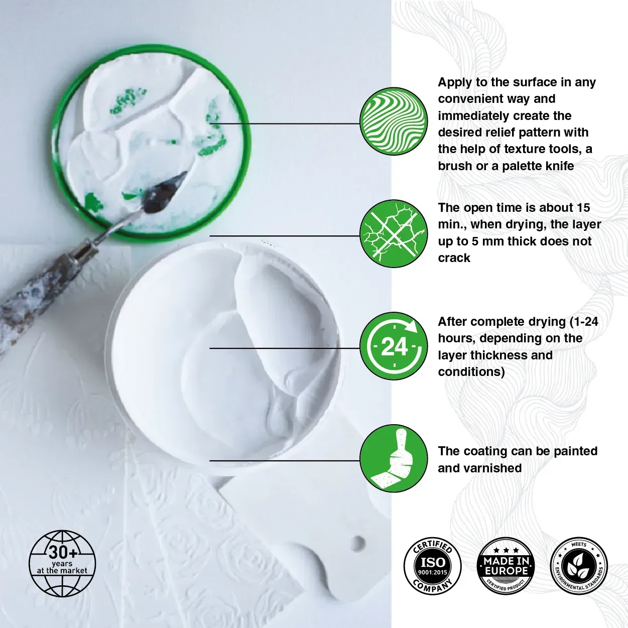 Паста структурна дрібнозерниста "ART Kompozit" 1 л, біла 3