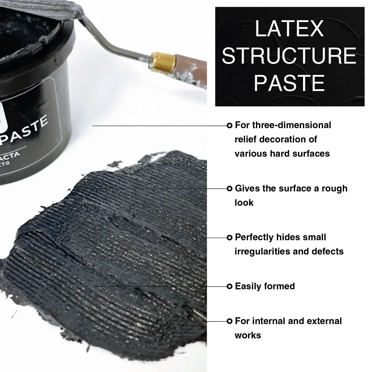 Паста структурна дрібнозерниста "ART Kompozit" чорний, 1 л 3