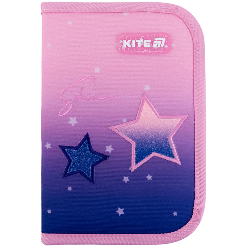 Пенал Kite 1 отделение, 2 отворота, с наполнением 622H Sparkling, K25-622H-1