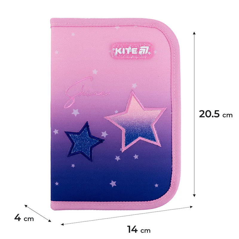 Пенал Kite 1 отделение, 2 отворота, с наполнением 622H Sparkling, K25-622H-1 1
