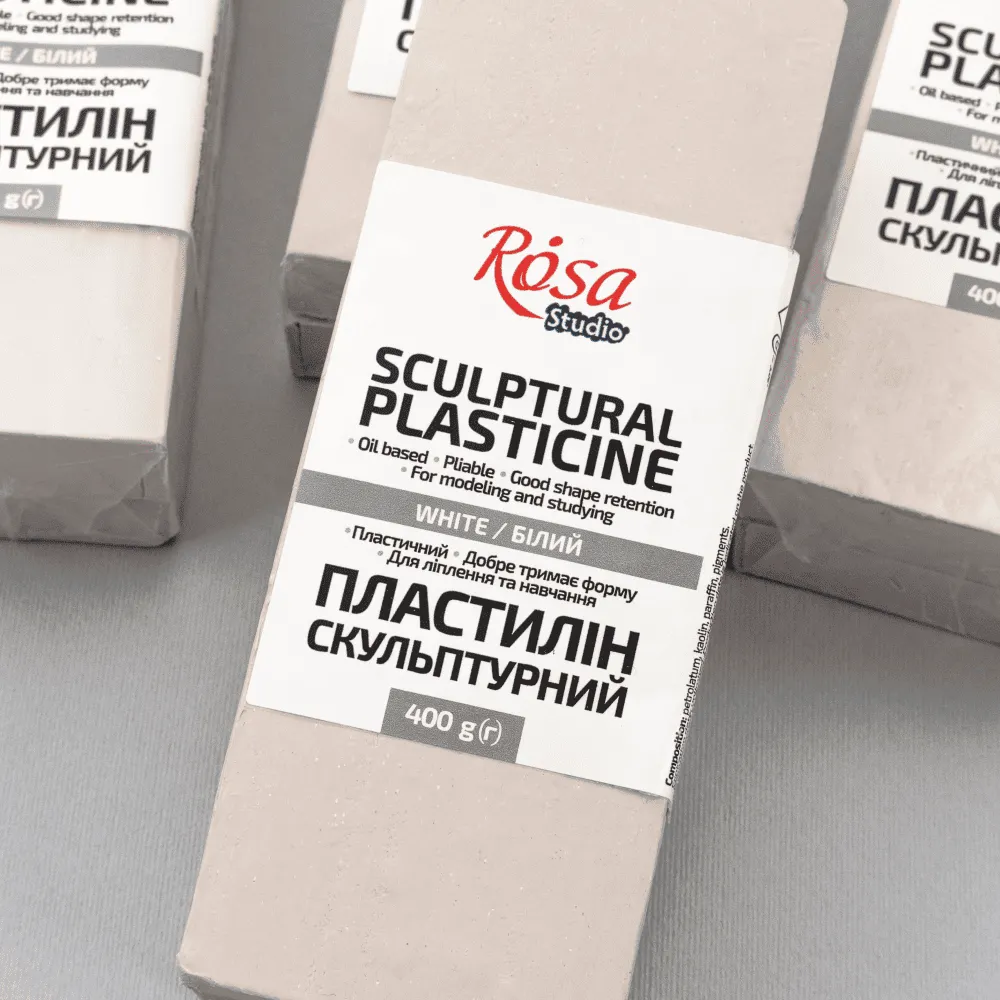 Пластилін ’’Скульптурний’’ білий, 400 г, ROSA Studio 1