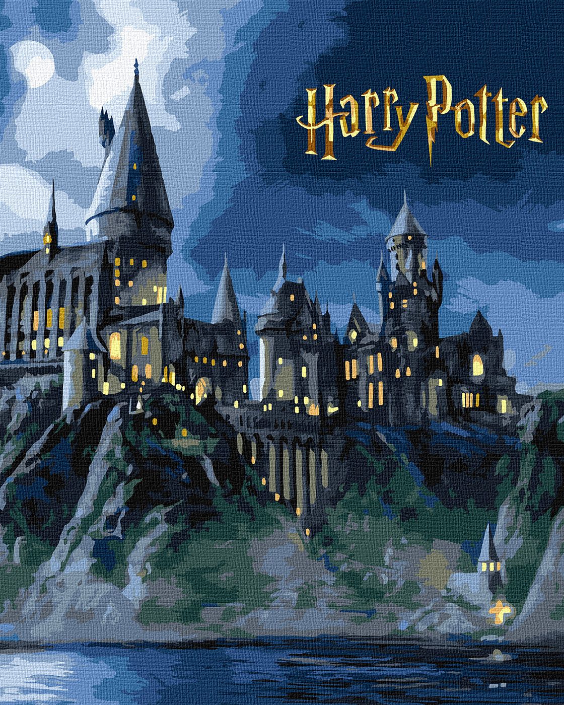 Набір для розпису по номерах 40*50 см WB "Harry Potter: Гоґвортс вночі з фарбами металік extra", KHO5230, ТМ "Ideyka"