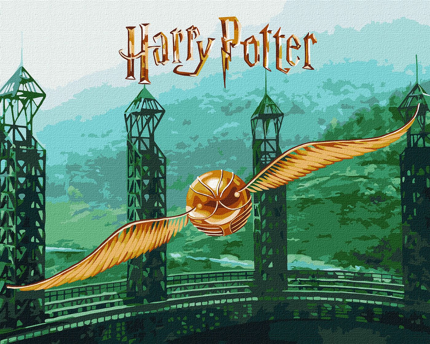 Набор для росписи по номерам 40*50 см WB "Harry Potter: Золотой Снитч с красками металлик extra", KHO5225, ТМ "Ideyka"