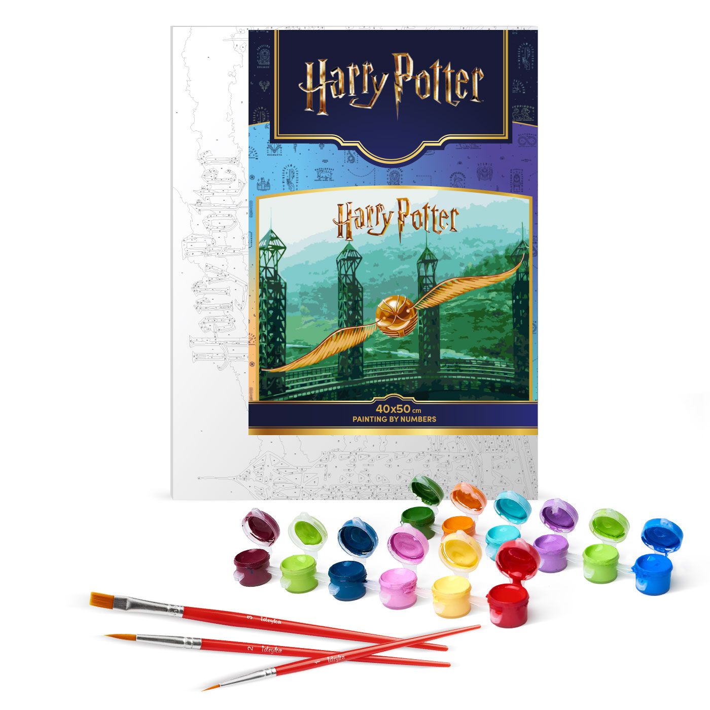 Набор для росписи по номерам 40*50 см WB "Harry Potter: Золотой Снитч с красками металлик extra", KHO5225, ТМ "Ideyka" 1