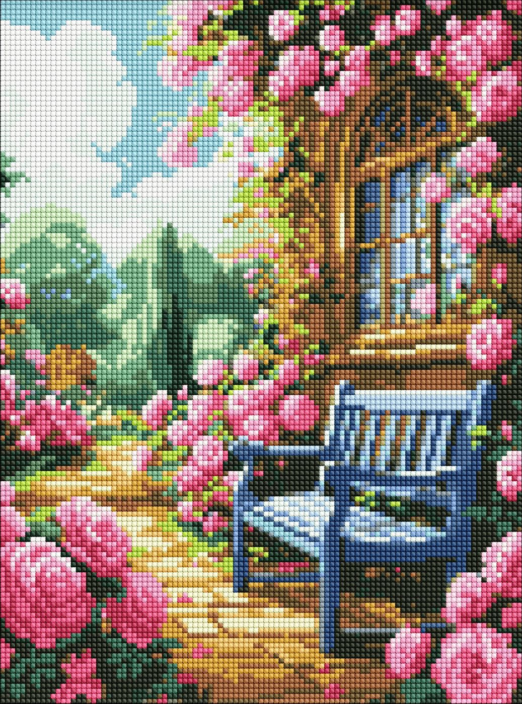 Алмазная мозаика "Цветочный сад" 30*40 см без подрамника, AMC7900, ТМ "Ideyka"