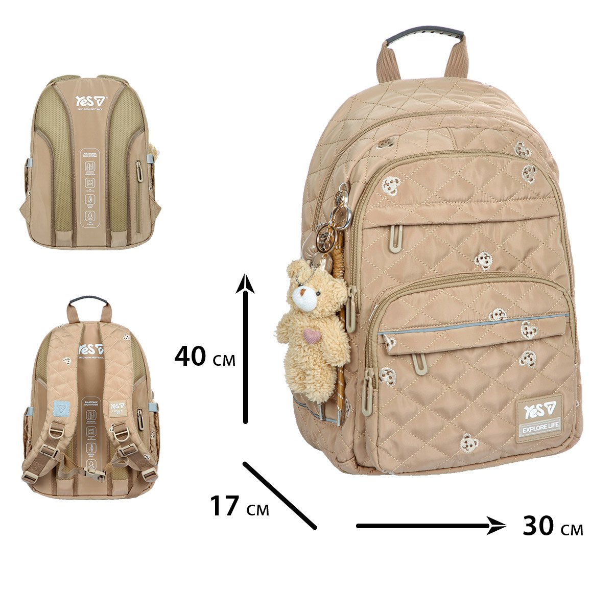 Рюкзак школьный Yes TS-47M "Bear Friend", 550307 2