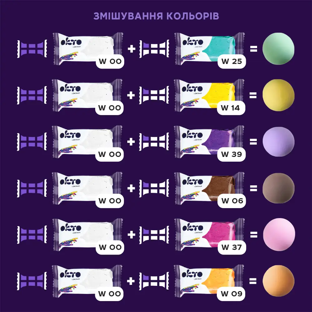Повітряна глина Colours L, біла, TM OKTO, 10017 3