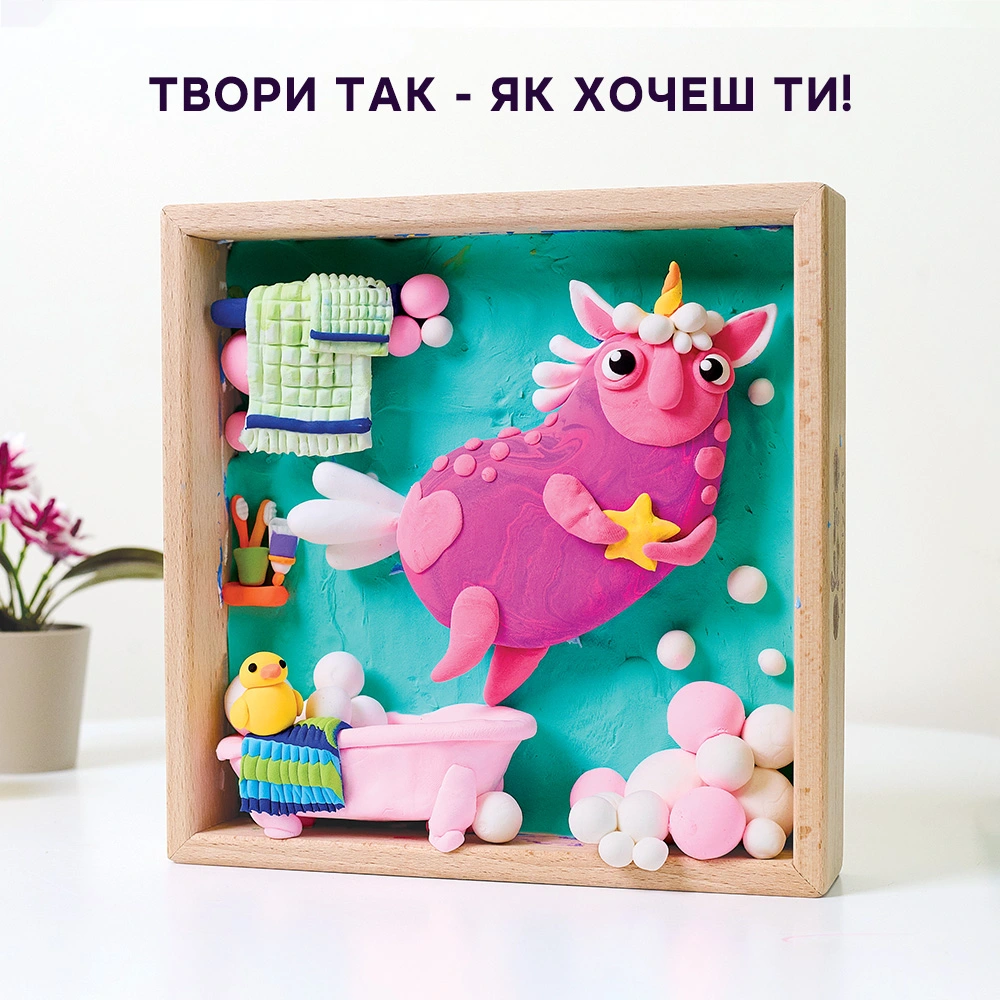 Набір для створення об’ємної картини Wood&Craft Зроби сам Маленькі світи "Єдиноріг" 21*21 cм, 20050, TM OKTO 6