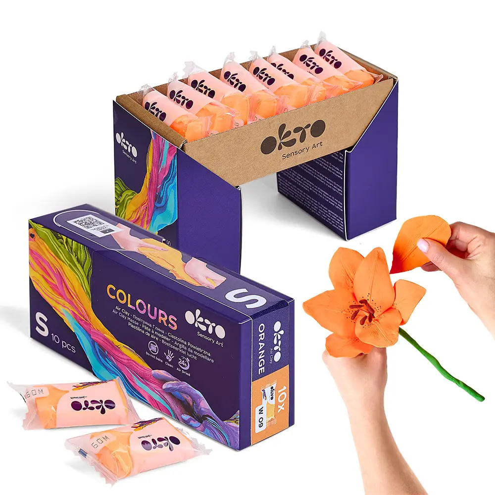 Повітряна глина Colours S,  W09 Помаранчевий, TM OKTO, 10023