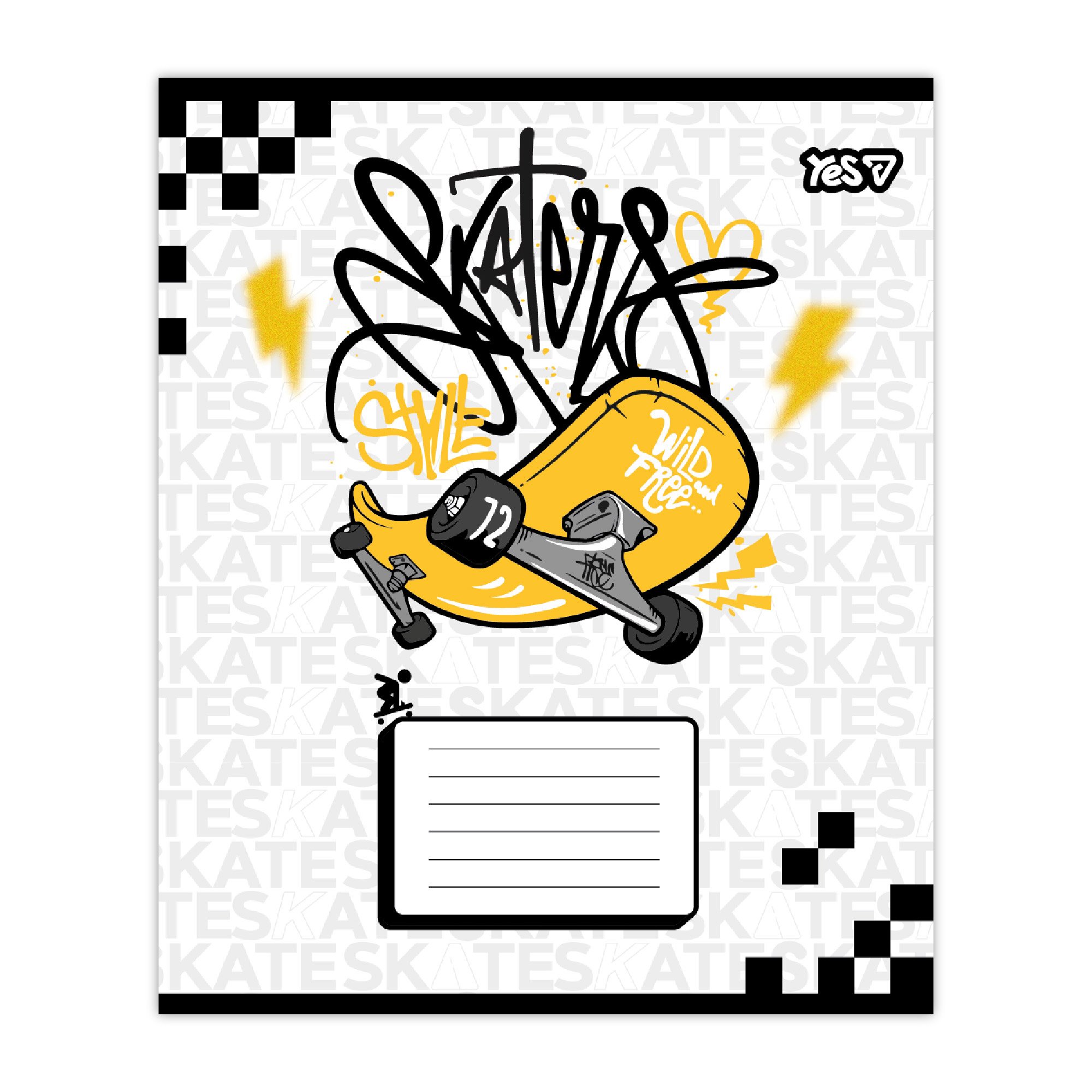 Зошит 12 кос. Yes "Born to skate", 768716 2