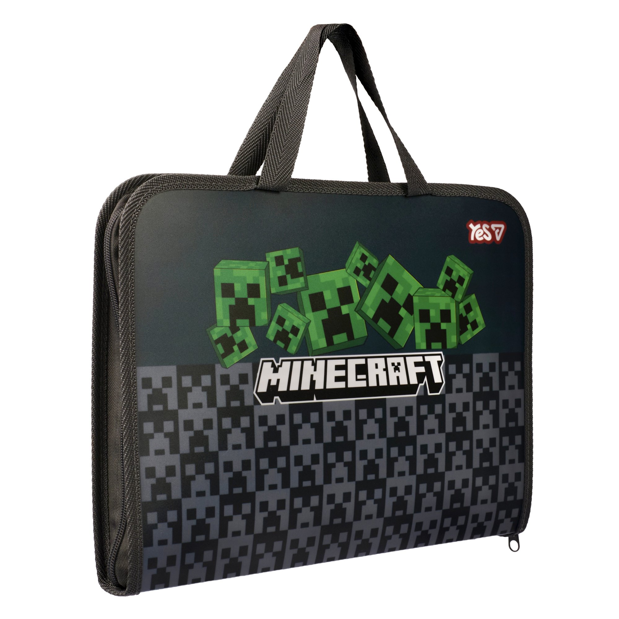 Папка-портфель Yes FC "Minecraft. Creepers" на молнии, с тканевыми ручками, 492355 2