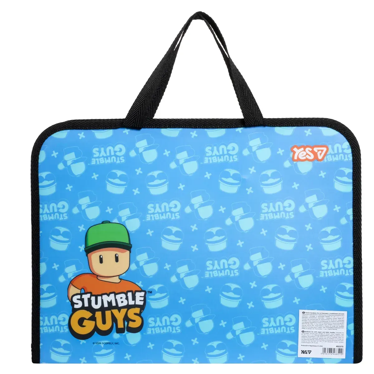 Папка-портфель Yes FC "Stumble Guys" на молнии, с тканевыми ручками, 492375 1