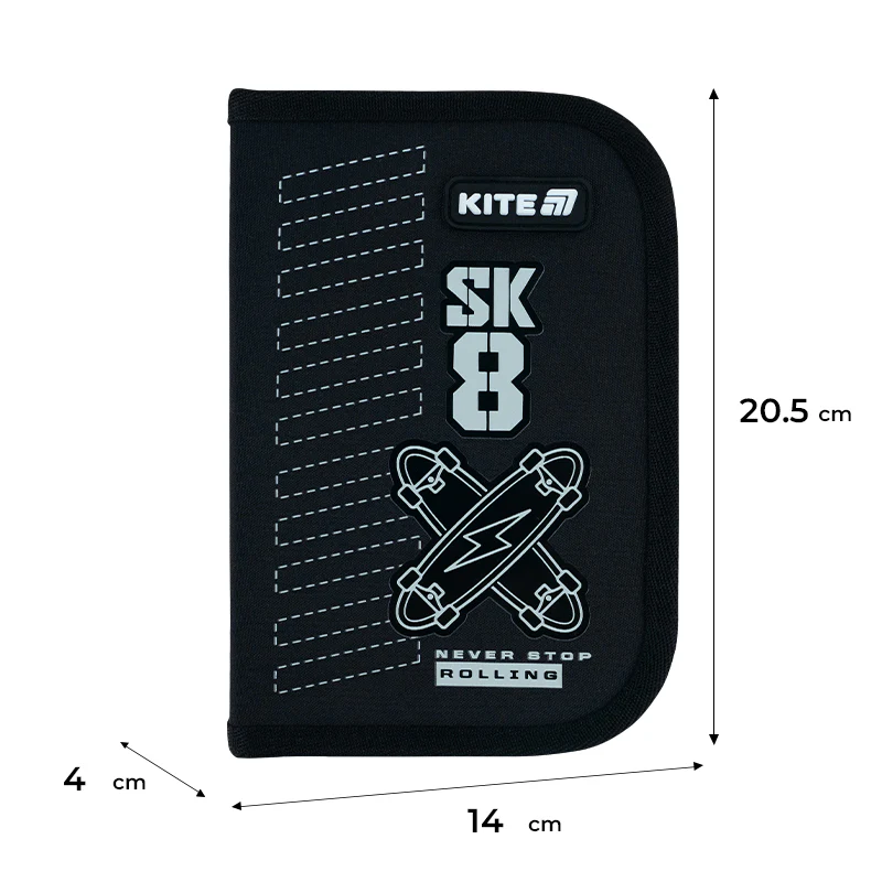 Пенал Kite 1 від., 2 відв., без наповнення 622 Skate, K26-622-4 2