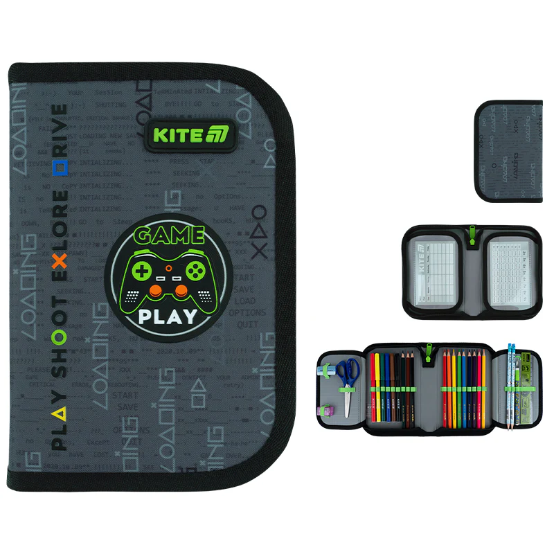 Пенал Kite 1 від., 2 відв., з наповненням 622H Good Game, K26-622H-2 1