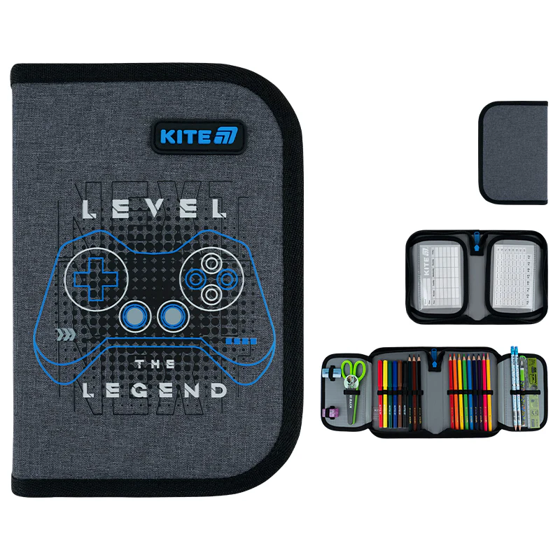 Пенал Kite 1 від., 2 відв., з наповненням 622H Level UP, K26-622H-6