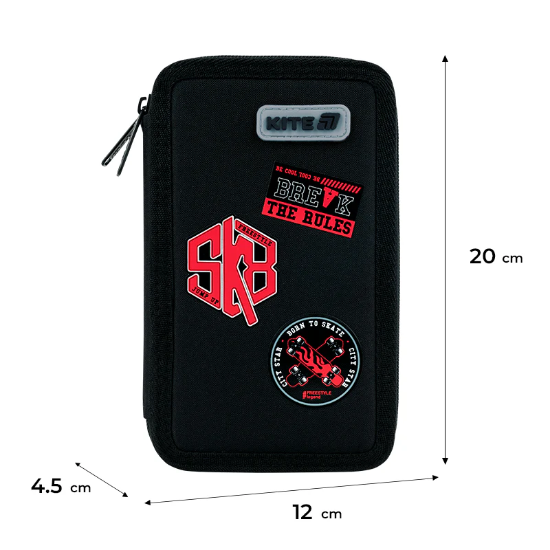 Пенал Kite 2 від., без наповнення 623 Break the Rules, K26-623-4 2