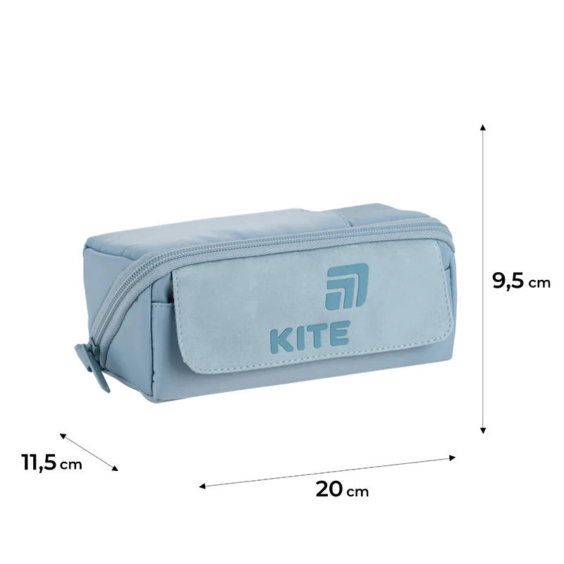 Пенал Kite 2702-2 сіро-блакитний, K26-2702-2 зображення