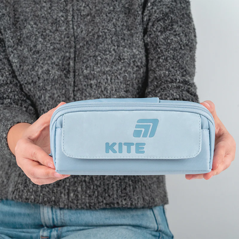 Пенал Kite 2702-2 сіро-блакитний, K26-2702-2 модель