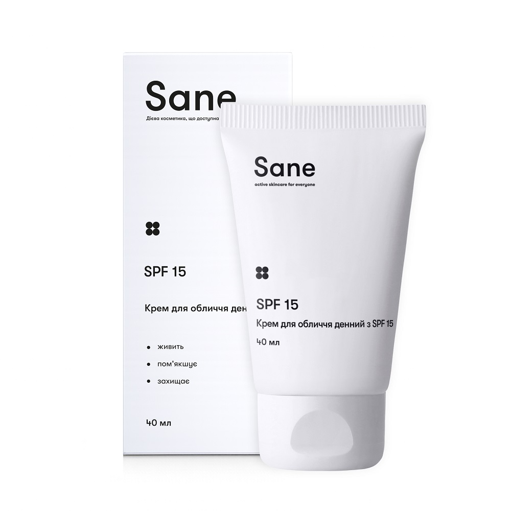 Крем для лица дневной с SPF 15 "Sane", ТМ "Мони"