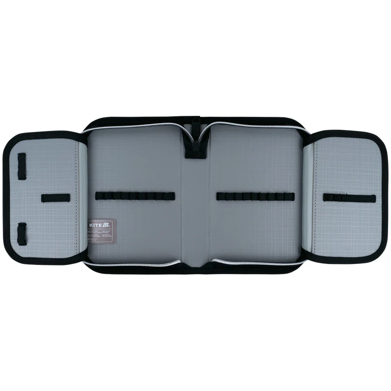 Пенал Kite 1 від., 2 відв., з наповненням 622H Black&Silver, K26-622H-5 зовнішній вигляд